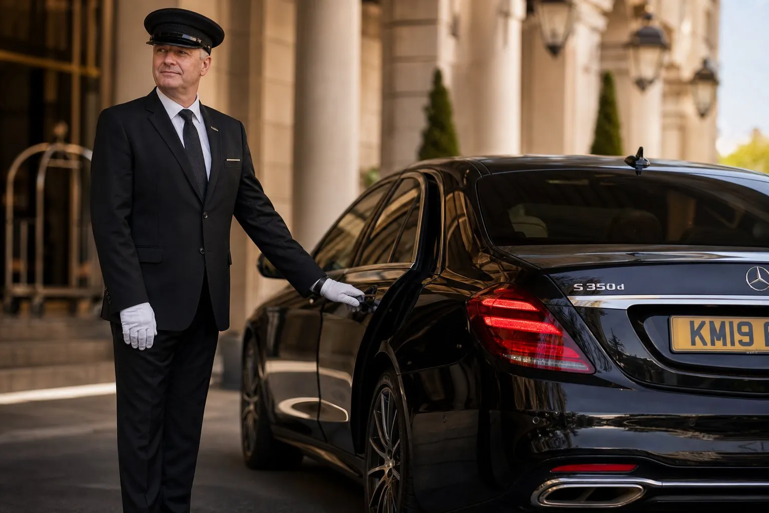 Executive Chauffeur Opening Car Door